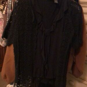 2 piece black layered tops